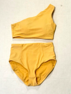 Calia 2pc swimsuit ribbed one shoulder padded top S and high waist bottom XS - Image 1 of 4