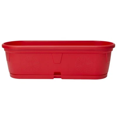 Pflanzkübel Blumenkasten Blumentopf Blumenkübel länglich wetterfest 50 cm rot - Bild 1 von 4