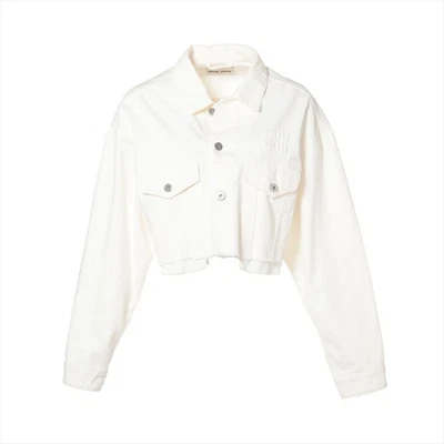Chaqueta Denim Algodón Miu 22 Años 36 Damas Blanco GWB148 Recortado Foto 1 de 4