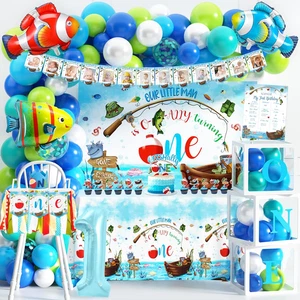 Ofishally One First Birthday Decorations Gone Fishing 1St Party Supplies Our Man - Picture 1 of 7