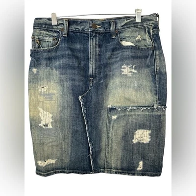 Falda lápiz Polo Ralph Lauren Denim Lawrence reparada envejecida Foto 1 de 4