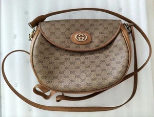 Gucci GG PVC Leder Schultertasche Braun Original Aus Japan - Bild 1 von 24