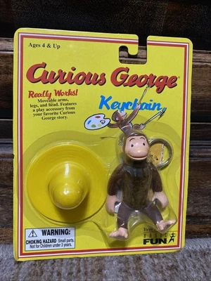 Curious George - VINTAGE ADVENTURES - Keychain “BIG Fun” - YELLOW HAT - NEW - Image 1 of 4