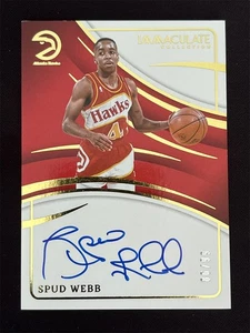 2023-24 Panini Immaculate Collection Spud Webb #IS-WEB Signatures Auto Hawks /99 - Picture 1 of 2