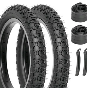Juego de neumáticos de repuesto para bicicleta 14 x 2,125 - Paquete de 2 neumáticos + tubos válvula Schrader - Imagen 1 de 7