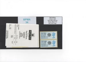 MACHIN BLUE Ma13 BPMA PENNY BLACK O/P MAY 2015 A001 2nd Collector PAIR POST GO - Picture 1 of 1