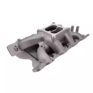 Colector de admisión de aluminio de doble plano satinado para Ford 351C V8 - Imagen 1 de 2