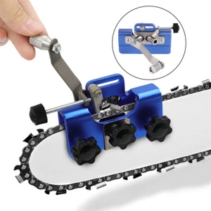 Chainsaw Sharpener Jig Hand-Cranked Sharpening Tool Portable Saw Chain Clip Blue - Picture 1 of 12