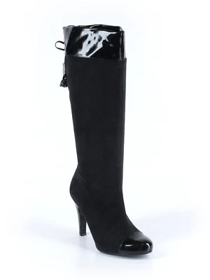 Mujeres BCBGirls Botas Chill Negras Elastizadas Charol Tacón Talla 6.5 M Foto 1 de 2