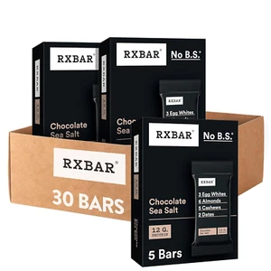 RXBAR Protein Bars, 12G Protein, Gluten Free Snacks, Chocolate Sea Salt (6 Boxes - Picture 1 of 12