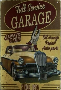 SERVICE GARAGE Rustic Look Vintage Tin Metal Sign Man Cave, Shed-Garage Bar - Picture 1 of 2