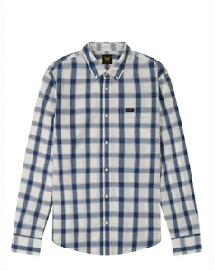 Lee Button Down Long Sleeve ORION Blue Check shirt - 100% Cotton - Brand New - Picture 1 of 5