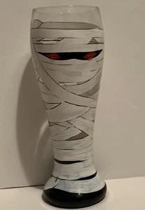Retired Lolita "Mummytini" Hand Painted HTF Pilsner Beer Glass Halloween - Picture 1 of 5