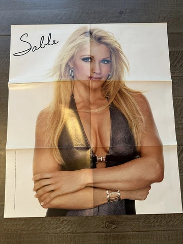 Vtg Sable in Bikini Double Sided WWF WWE Poster 21.5" x 24" 2004 Cover
