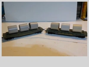 HO Vintage Lot Of 2 Western Maryland Flat Cars With Pipe Loads #2475 - Picture 1 of 6