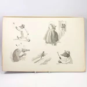 Collis childrens book illustration painting antique Hedgehog portraits #33 - Picture 1 of 8