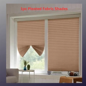 No Tools Cut-to-Size Light Filtering Pleated Fabric Shades, Temporary Window - Picture 1 of 2
