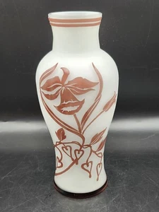  Cameo Matte Glass Spring Blush Pink Vase 9” - Picture 1 of 9
