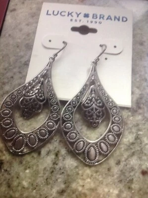 Lucky Brand Silver Toned Hanging Earrings, NWT - Image 1 of 3