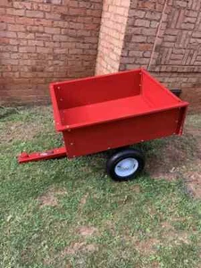 600 lb Capacity Steel Dump Cart Garden Lawn Mower Tractor Trailer Utility Hitch - Picture 1 of 7