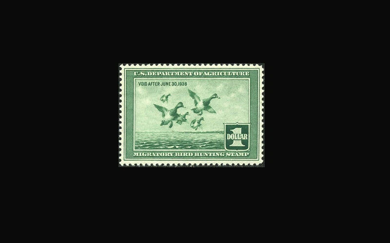 USA Federal Duck Stamp-Mint OG&H, XF S#RW4 lightly hinged, very fresh color - Image 1 of 1