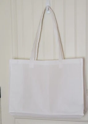 DKNY White Reusable Tote Bag 16x22 - FABRIC - NWOT - Image 1 of 4