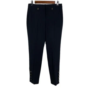 White House Black Market "The Slim Ankle" Button Hem Dress Pants Women's 2 Black - Picture 1 of 12