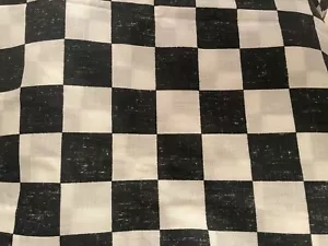 BLACK & WHITE CHECKERED FLAG RACING FABRIC - Authentic Used Look! de - Picture 1 of 1