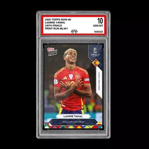 Graded 10 Lamine Yamal EUFA Nations League Soccer Card 2025 Topps NOW 2 - Bild 1 von 2