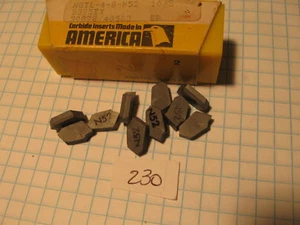 10 pc New Open Box Newcomer NGTL-4-8 N52 Carbide Inserts (N230) GTL Insert QD - Picture 1 of 3