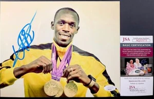 Usain Bolt Signed 2012 Summer Olympics London 8x10 Photo B Autograph JSA COA - Picture 1 of 1
