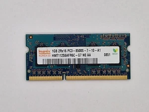 1GB DDR3 204-pin SO-DIMM 2Rx16 PC3-8500S Hynix HMT112S6AFR6C-G7 N0 AA - Picture 1 of 1