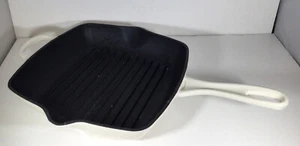 CROFTON GUSSEISEN EMAILLIERT 26cm ECKIG WEISS/CREME GRILLPLATTE BRATPFANNE - Bild 1 von 6