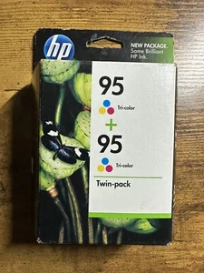 2 pk HP 95 Tri-Color Ink Cartridges Twin Pack Genuine Warranty Ends Dec 2011 - Picture 1 of 3
