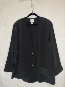 Damen Vintage Maggie süß schwarz Knopfleiste Hemd Bluse Größe 2X - Bild 1 von 4