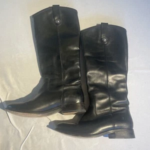 Frye Melissa Button 2 hohe Lederreitstiefel schwarz Größe 5,5 - Bild 1 von 6