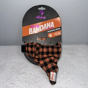 Doghaus Whimsy Dog Bandana Collar Reversible Oranger/ Black Medium - Picture 1 of 2