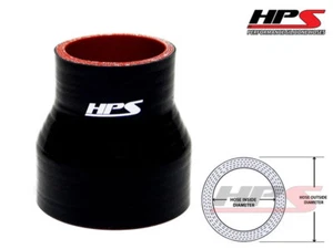 HPS 2.75" - 3.5" 70mm - 89mm 4-Ply Silicone Silicon Reducer Coupler Hose BLACK - Bild 1 von 1