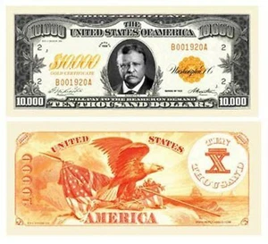 $10,000.00 Ten Thousand Dollar Gold Certificate - Pack of 1,000 Bills  - Picture 1 of 6