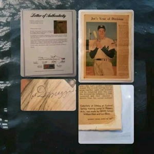 PSA/DNA LOA COA 1951 JOE DIMAGGIO SIGNED VINTAGE NEWSPAPER 📰 NY HOF LEGEND 🔥 - Picture 1 of 6