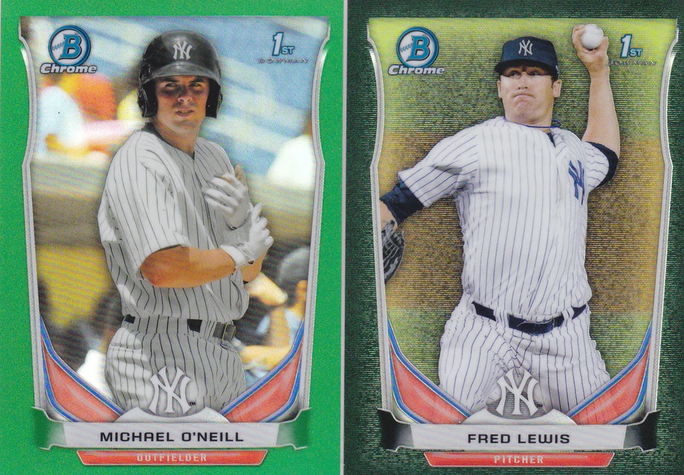 2014 Bowman Chrome Michael O'Neill /75 Green Refractor Yankees - Image 1 of 1