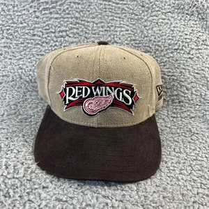 Vintage New Era Detroit Red Wings Hat Brown Canvas Snapback 80s 90s USA Made - Picture 1 of 10
