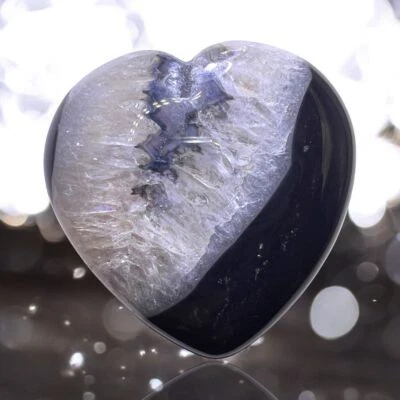 Talla de corazón de ágata negra (4) Foto 1 de 4