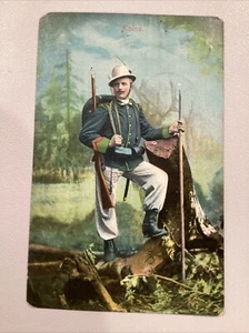 Postal de soldado extranjero Alpino 1911, cazador o excursionista - Imagen 1 de 8