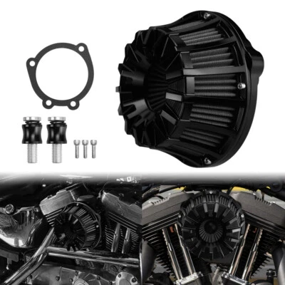 Black Air Cleaner Filter For Harley Sportster 883 Low XL883L XL883 XL1200 04-22 - Image 1 of 4