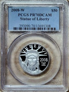 2008 W $50 Proof Platinum Eagle PCGS PR-70DCAM✅️COIN IS PERFECT,CASE SCRATCHED - Picture 1 of 2