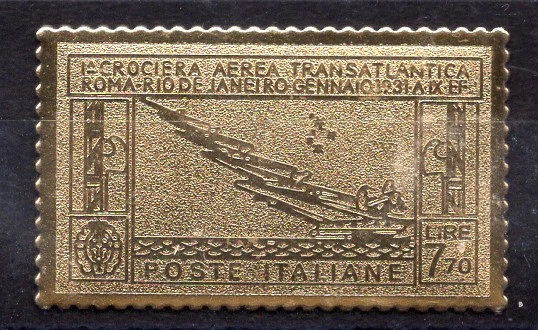 Reprodução em folha de ouro Balbo Lire Air Cruise 7,70 - Imagem 1 de 1