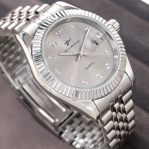 40MM RICECGO Luxus Quarz Herrenuhr Arabische Ziffern Edelstahl Geschenk NEU - Bild 1 von 4
