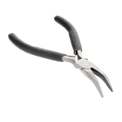  Mini Bent No Plier- Precision Pliers for Crafts, Jewelry, 4-1/2" Bent Nose - Image 1 of 4