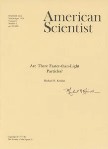 Michael N. Kreisler Physiker handsigniertes Schneller-als-Licht-Teilchenheft - Bild 1 von 1